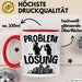 Immobilienmakler Tasse Geschenk für Immo Verkäufer Männer Geschenkidee Problem und Lösung Immobilien Rot Trendation