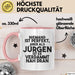 Juergen Tasse Niemand Ist Perfekt, Juergen Ist Nah Dran Geschenk Rosa Trendation