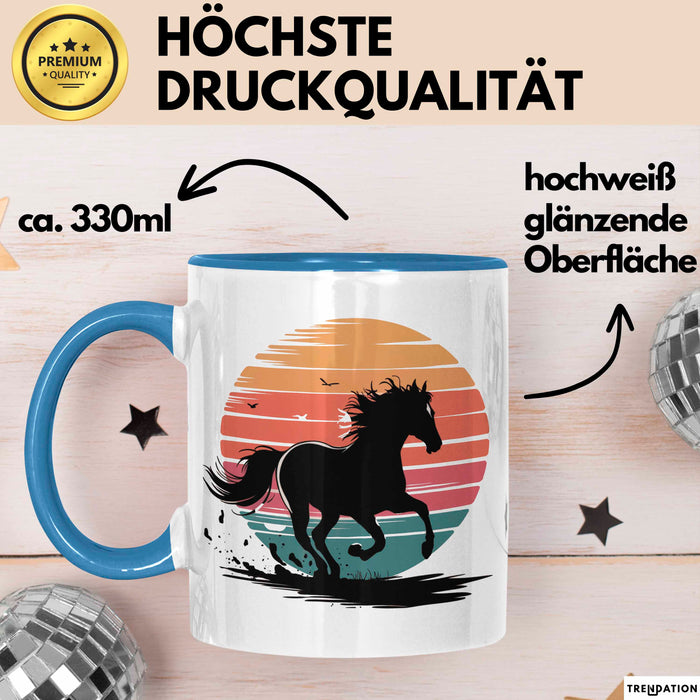 Reiter Tasse Geschenkidee Reitsport Enthusiast Geschenkidee Lustig Blau Trendation
