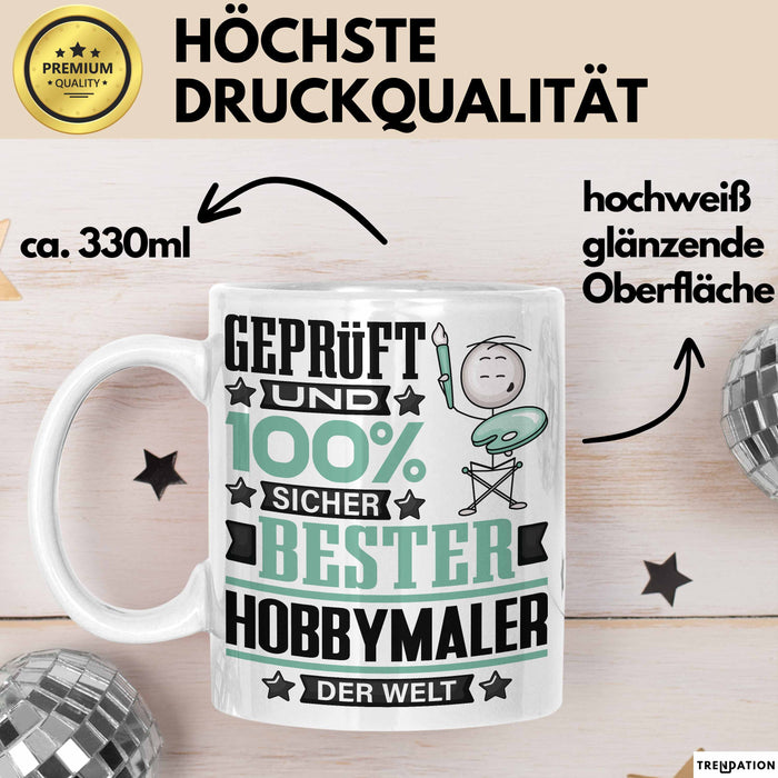 Hobbymaler Geschenk Lustiger Spruch für Hobbymaler Geschenkidee Bester Hobbymaler Der Welt Weiß Trendation