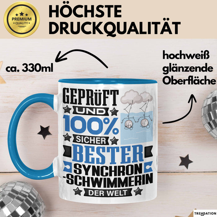 Synchronschwimmerin Geschenk Lustiger Spruch für Synchronschwimmerin Geschenkidee Bester Synchronschwimmerin Der Welt Blau Trendation