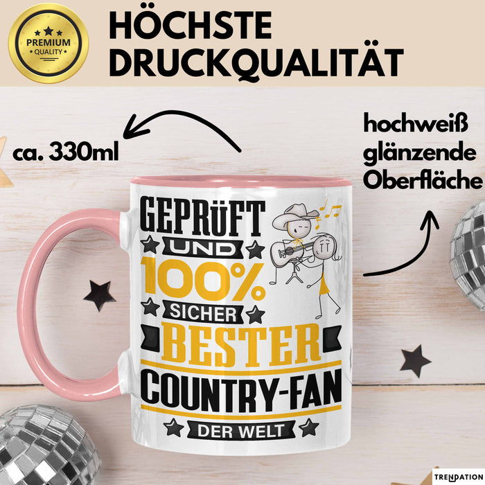 Country-Fan Geschenk Lustiger Spruch für Country-Fan Geschenkidee Bester Country-Fan Der Welt Rosa Trendation