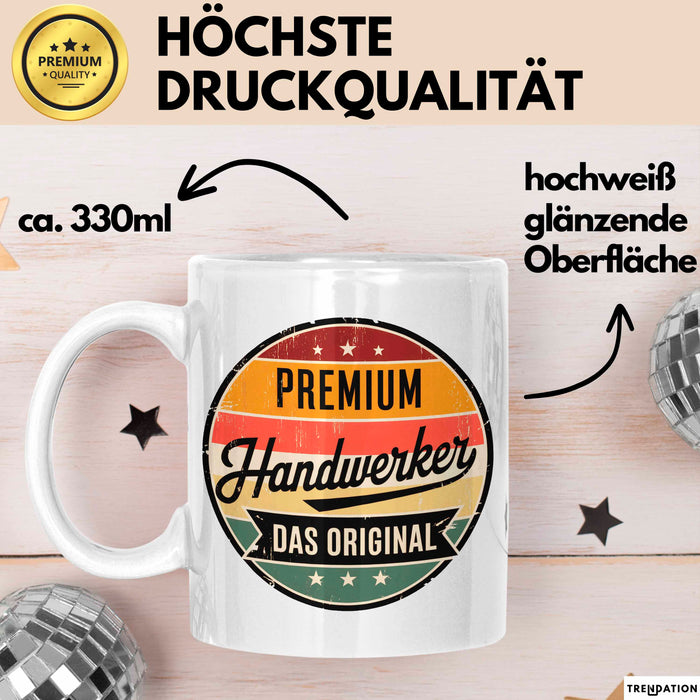 Zimmermann Holz Tischlerei Tasse Geschenk Lustige Geschenkidee Spruch Premium Handwerker Das Original Weiß Trendation