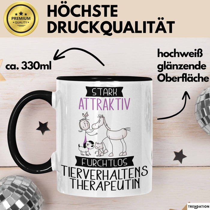 Tierverhaltenstherapeutin Tasse Geschenk Becher Stark Attraktiv Furchtlos Tierverhaltenstherapeutin Lustige Geschenkidee Trendation