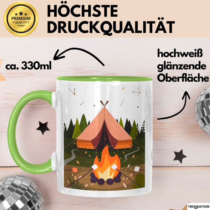 Camper Tasse Geschenk Lustige Geschenkidee Spruch Für Outdoor Abenteurer Grün Trendation