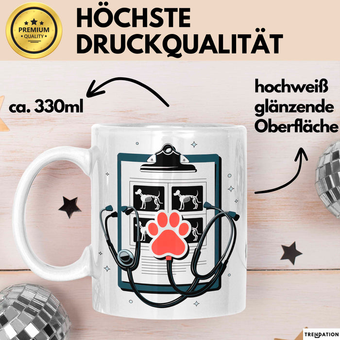 Tiermedizinischer Assistent Tasse Geschenk Lustige Geschenkidee Spruch Für Tierpflege Teams Weiß Trendation