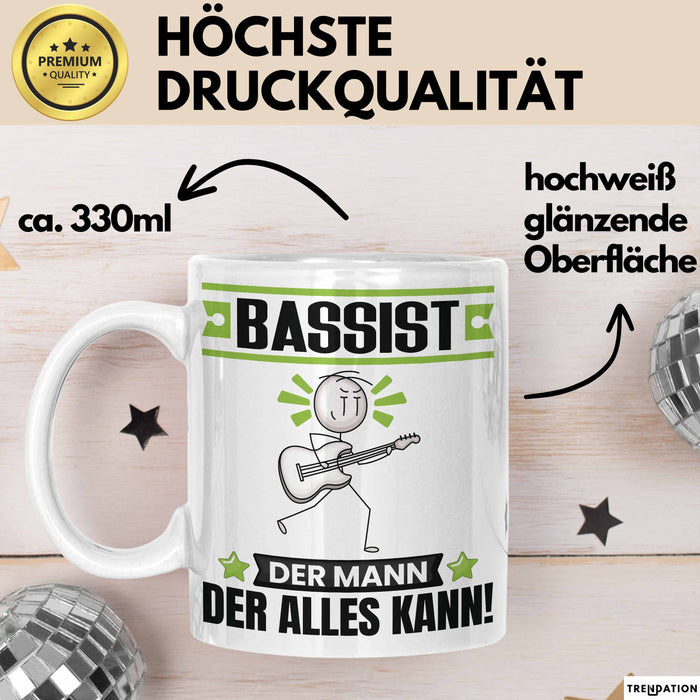 Bassist Tasse Geschenk für Bassist Der Mann Der Alles Kann Geschenkidee zum Geburtstag Weiß Trendation