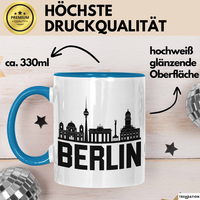 Berlin Tasse Geschenk Stadt Deutschland Hauptstadt Becher Blau Trendation