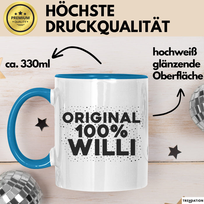 Willi Tasse Original 100% Willi Geschenk Blau Trendation
