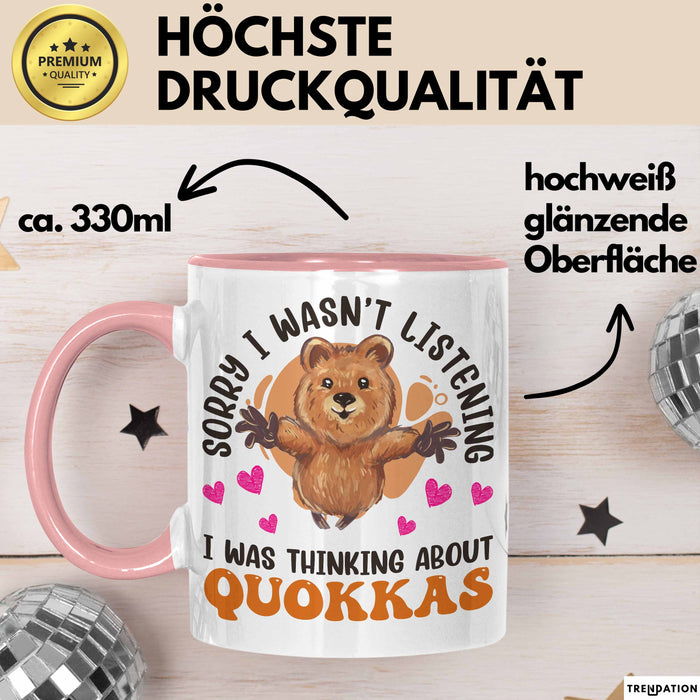 Quokka Tasse Geschenkidee Tier Liebhaberin Becher Rosa Trendation