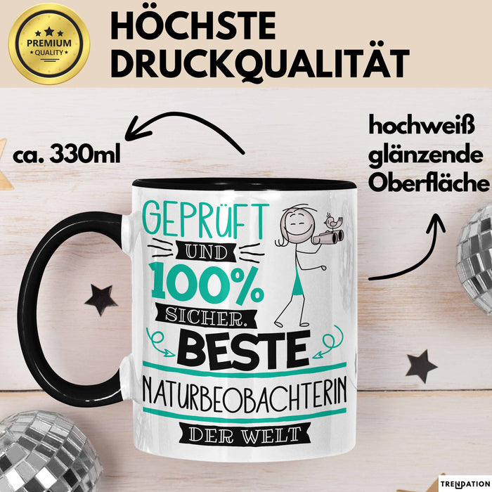 Beste Naturbeobachterin Der Welt Tasse Geschenk für Eine Naturbeobachterin Geprüft Und Sicher Geschenkidee Geburtstag Weihnachten Trendation