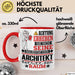 Architekt Geschenk Tasse Lustiger Spruch Erheben Sie Sich Der Architekt Betritt den Raum Rot Trendation