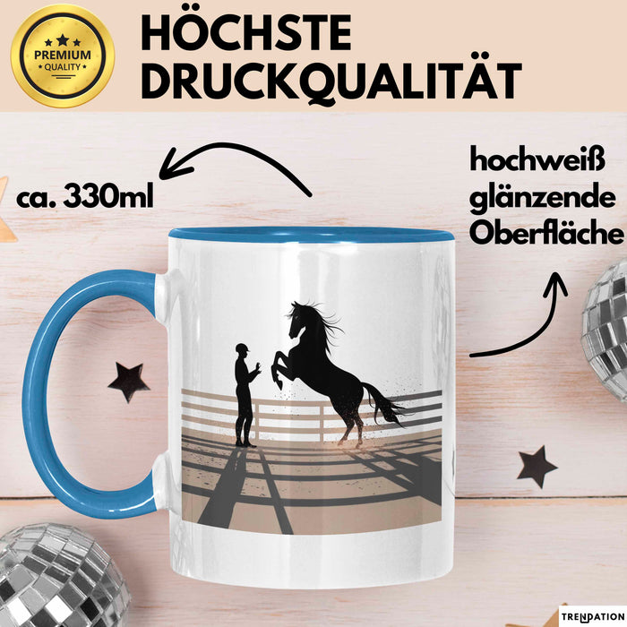 Pferde Trainer Tasse Geschenk Lustige Geschenkidee Spruch Für Reitsport Coaches Blau Trendation
