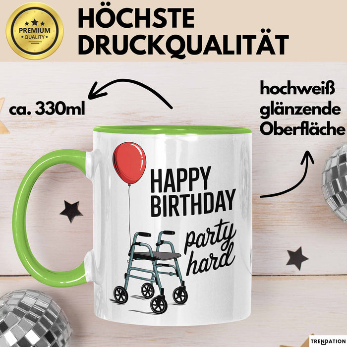 Geburtstagsfeier Tasse Geschenk Lustige Geschenkidee Spruch Alles Gute Zum Geburtstag Feier Richtig Grün Trendation