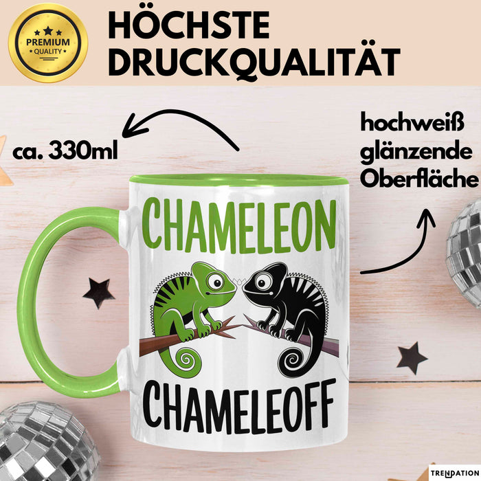 Chamäleon Tier Tasse Geschenk Chamäleon Chamäleoff Reptil Geschenkidee Lustig Grün Trendation