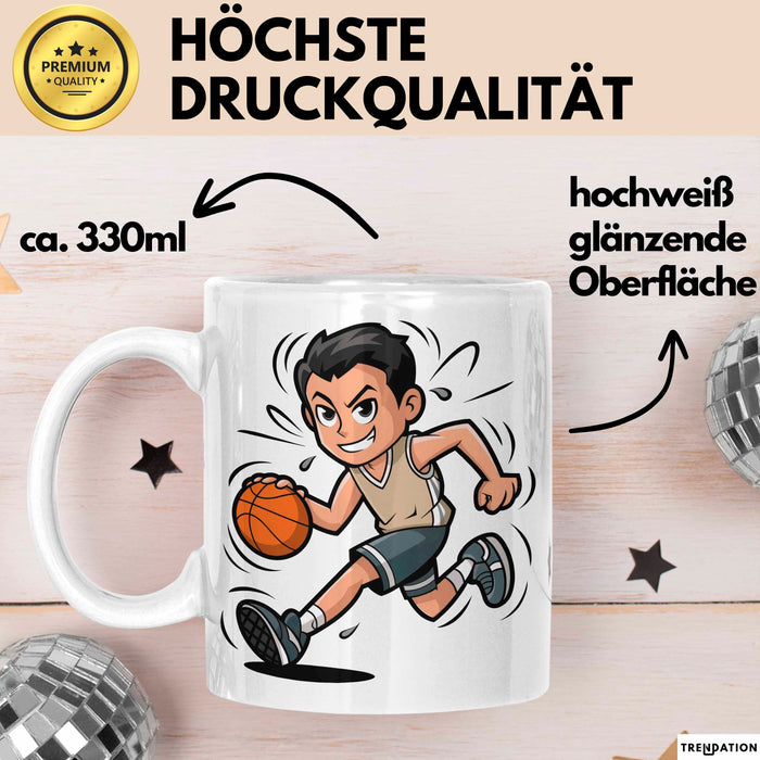 Basketballspieler Tasse Geschenkidee für Basketball Fans Weiß Trendation