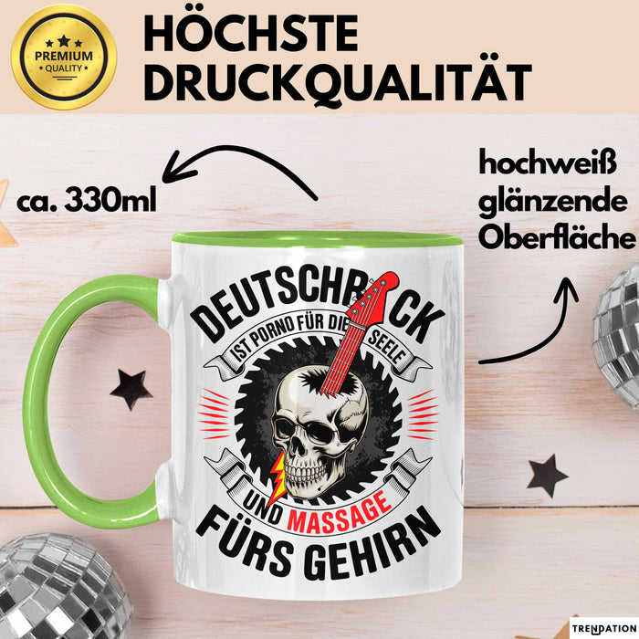 Deutsche Rockmusik Tasse Geschenk Lustige Geschenkidee Grün Trendation