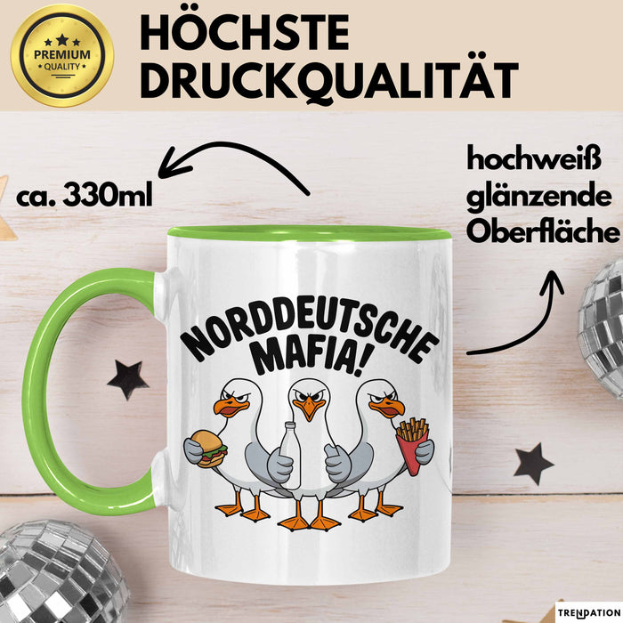 Deutsche Deutschland Tasse Geschenk Lustige Geschenkidee Spruch Norddeutsche Mafia Grün Trendation