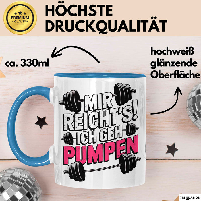 Gewichtheben Tasse Geschenk Ich gehe Gewichte heben Geschenkidee Lustig Blau Trendation
