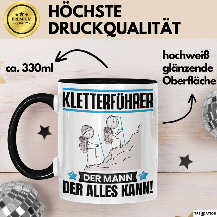 Kletterführer Tasse Geschenk für Kletterführer Der Mann Der Alles Kann Geschenkidee zum Geburtstag Schwarz Trendation