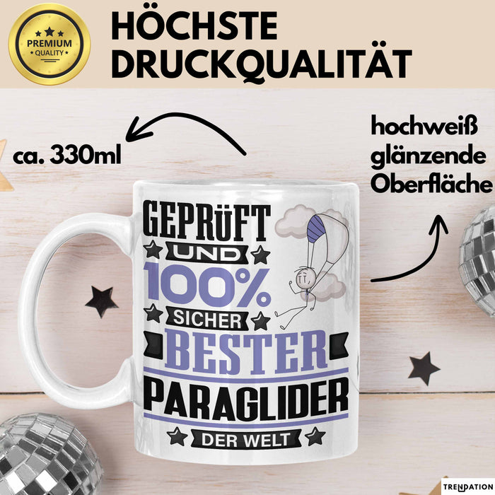 Paraglider Geschenk Lustiger Spruch für Paraglider Geschenkidee Bester Paraglider Der Welt Weiß Trendation