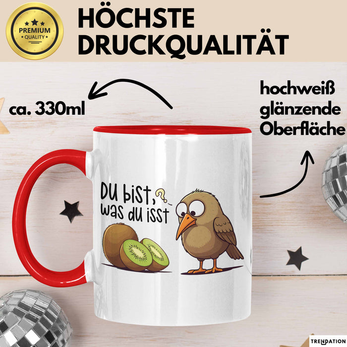 Kiwi Tasse Geschenk Du Bist Was Du Isst Geschenkidee Rot Trendation