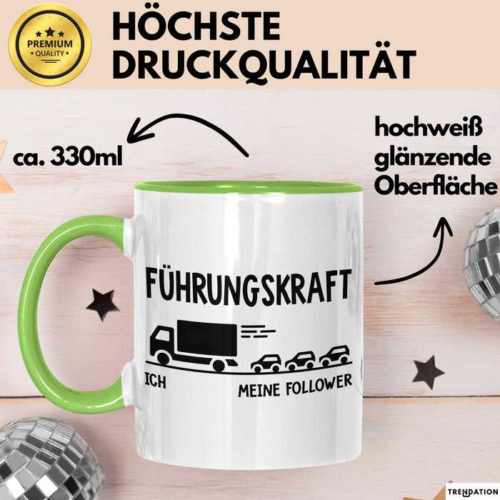 Lkw Fahrer Trucker Tasse Geschenk Lustige Geschenkidee Spruch Führungskraft Grün Trendation