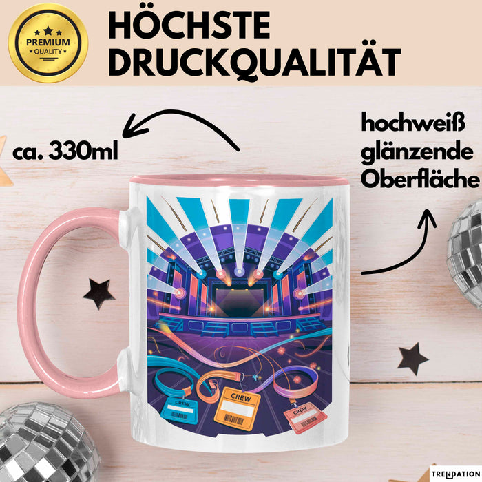 Festival Crew Tasse Geschenk Lustige Geschenkidee Spruch Für Live Event Teams Rosa Trendation