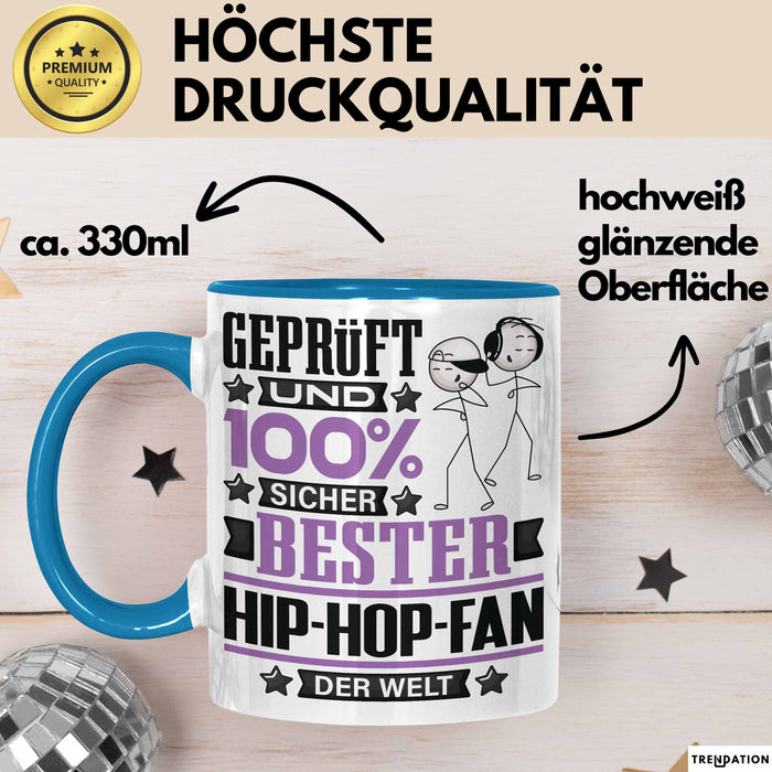 Hip-Hop-Fan Geschenk Lustiger Spruch für Hip-Hop-Fan Geschenkidee Bester Hip-Hop-Fan Der Welt Blau Trendation