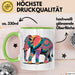 Elefant Tier Blumen Tasse Geschenk Lustige Geschenkidee Spruch Grün Trendation