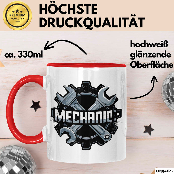 Mechaniker Tasse Geschenkidee Auto Reparatur Profi Lustiger Geschenkidee Lustig Rot Trendation
