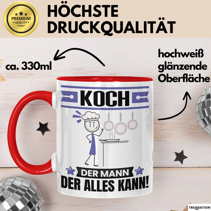 Koch Tasse Geschenk für Koch Der Mann Der Alles Kann Geschenkidee zum Geburtstag Rot Trendation