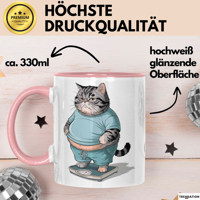 Katzen Tierliebhaber Tasse Geschenk Lustige Geschenkidee Spruch Rosa Trendation