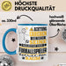 Fußballspieler Geschenk Tasse Lustiger Spruch Erheben Sie Sich Der Fußballspieler Betritt den Raum Blau Trendation