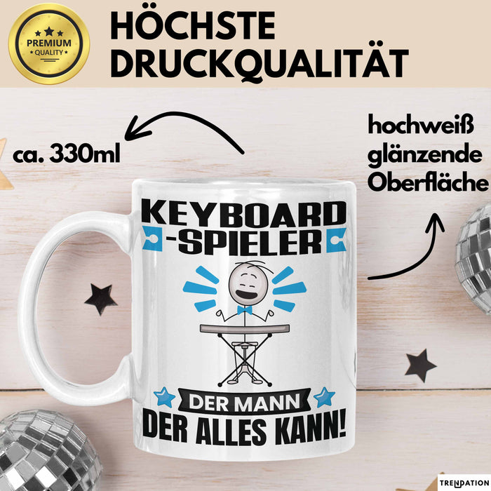 Keyboard-Spieler Tasse Geschenk für Keyboard-Spieler Der Mann Der Alles Kann Geschenkidee zum Geburtstag Weiß Trendation