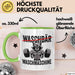 Waschbär Tierliebhaber Tasse Geschenk Lustige Geschenkidee Spruch Waschbär Waschmaschine Grün Trendation
