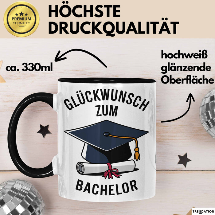 Schüler Abschluss Tasse Geschenk Lustige Geschenkidee Spruch Glückwunsch Zum Bachelor Trendation