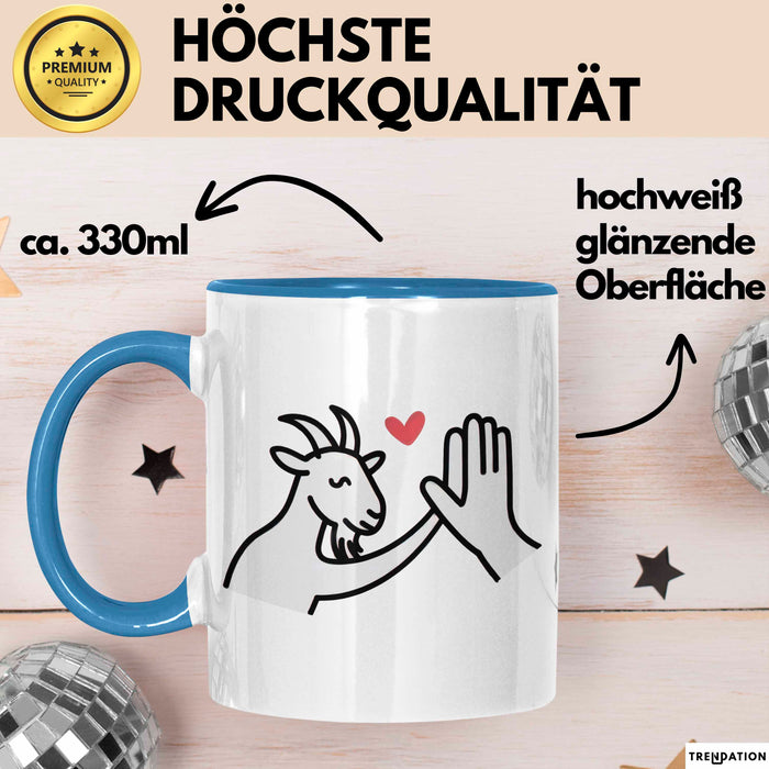 Ziegenbauer Ziegen Tier Tasse Geschenk Lustige Geschenkidee Spruch Blau Trendation