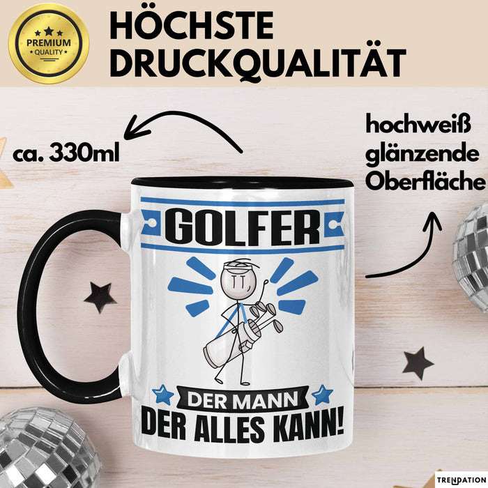 Golfer Tasse Geschenk für Golfer Der Mann Der Alles Kann Geschenkidee zum Geburtstag Schwarz Trendation