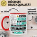 Drummer Geschenk Tasse Lustiger Spruch Erheben Sie Sich Der Drummer Betritt den Raum Rot Trendation