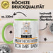 Geschenk für Musiktheoretikerin Tasse Lustige Geschenkidee Geburtstag Ich Bin Musiktheoretikerin Ich Darf Das Grün Trendation