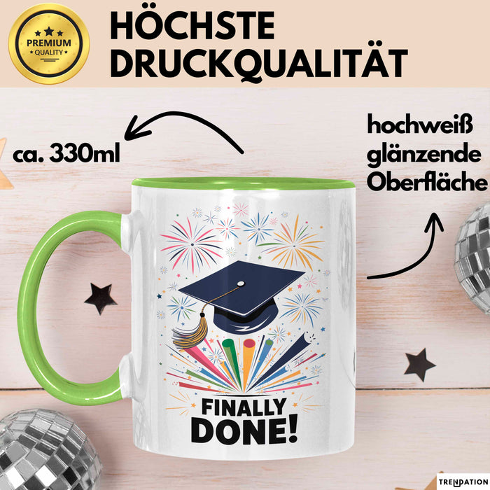 Abschluss Tasse Geschenk Lustige Geschenkidee Spruch Für Neue Absolventen Grün Trendation