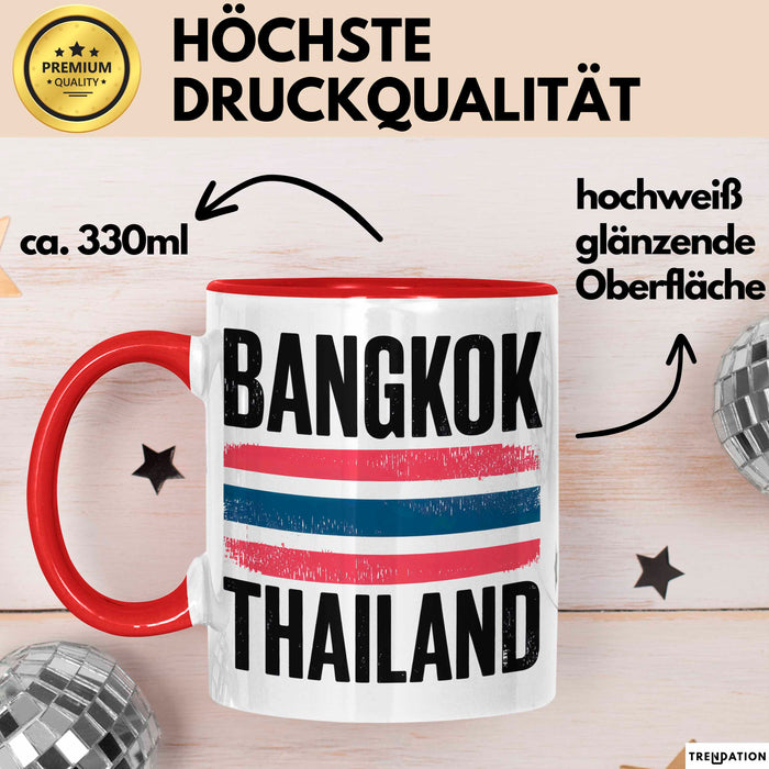 Bangkok Thailand Tasse Geschenk Lustige Geschenkidee Spruch Rot Trendation