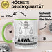 Anwalt Geschenk Tasse Ich Bin Anwalt Aber Sag Doch Einfach Superheld Lustige Geschenkdiee für Anwalt Kaffee-Becher Grün Trendation