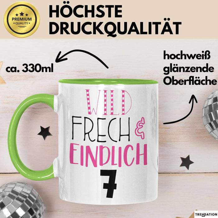 Tasse Wild Frech Und Einzigartig 7 Geschenk für Kinder 7. Geburtstag Jungs Grün Trendation