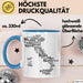 Italienische Städte Italien Karte Tasse Geschenk Lustige Geschenkidee Spruch Blau Trendation