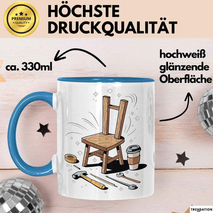 DIY Möbelbauer Tasse Geschenk Lustige Geschenkidee Spruch Für Holz DIY Macher Blau Trendation
