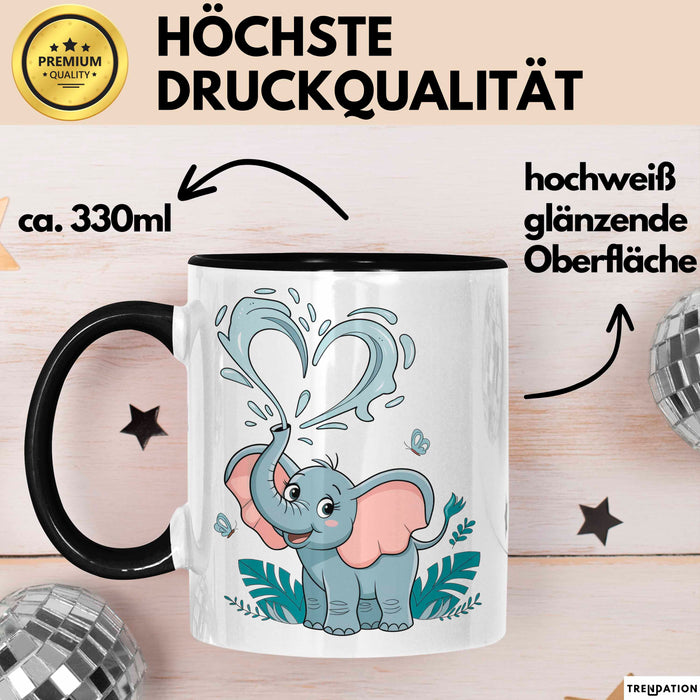 Elefantenliebhaber Tasse Geschenkidee für Wildtier Fans Trendation