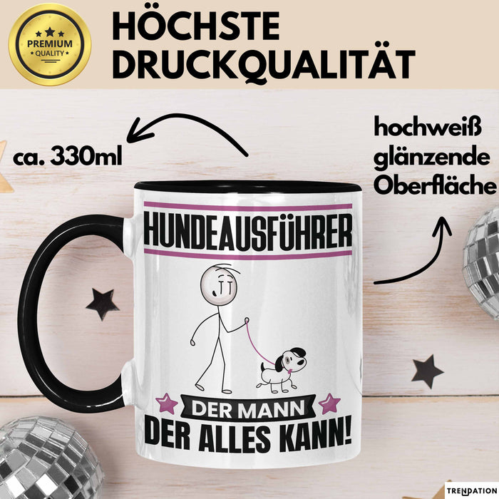 Hundeausführer Tasse Geschenk für Hundeausführer Der Mann Der Alles Kann Geschenkidee zum Geburtstag Schwarz Trendation