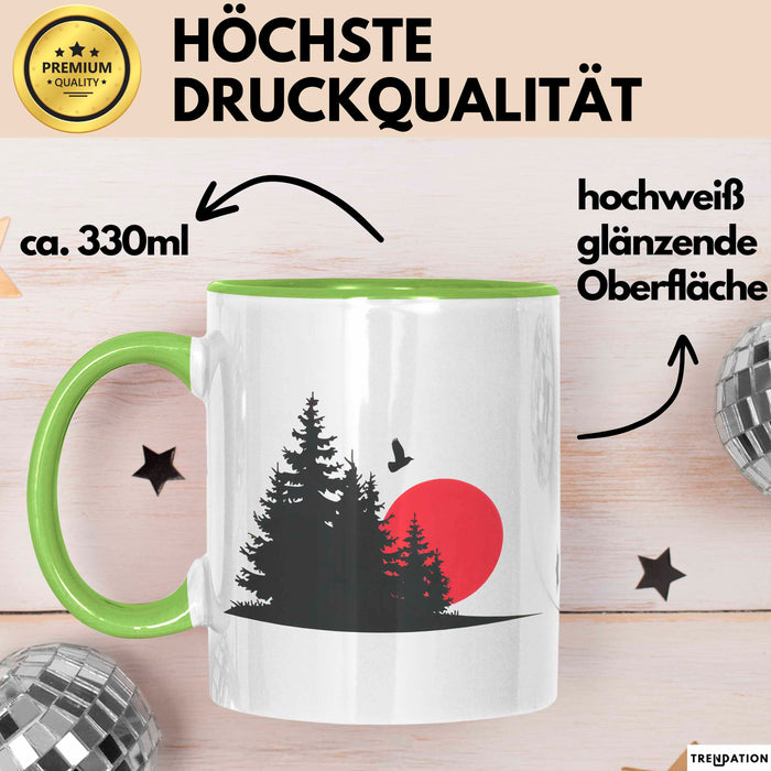 Natur Camping Tasse Geschenk Lustige Geschenkidee Spruch Grün Trendation